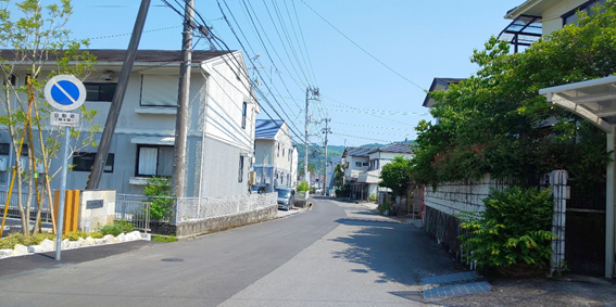 朝倉西町の住宅地の様子